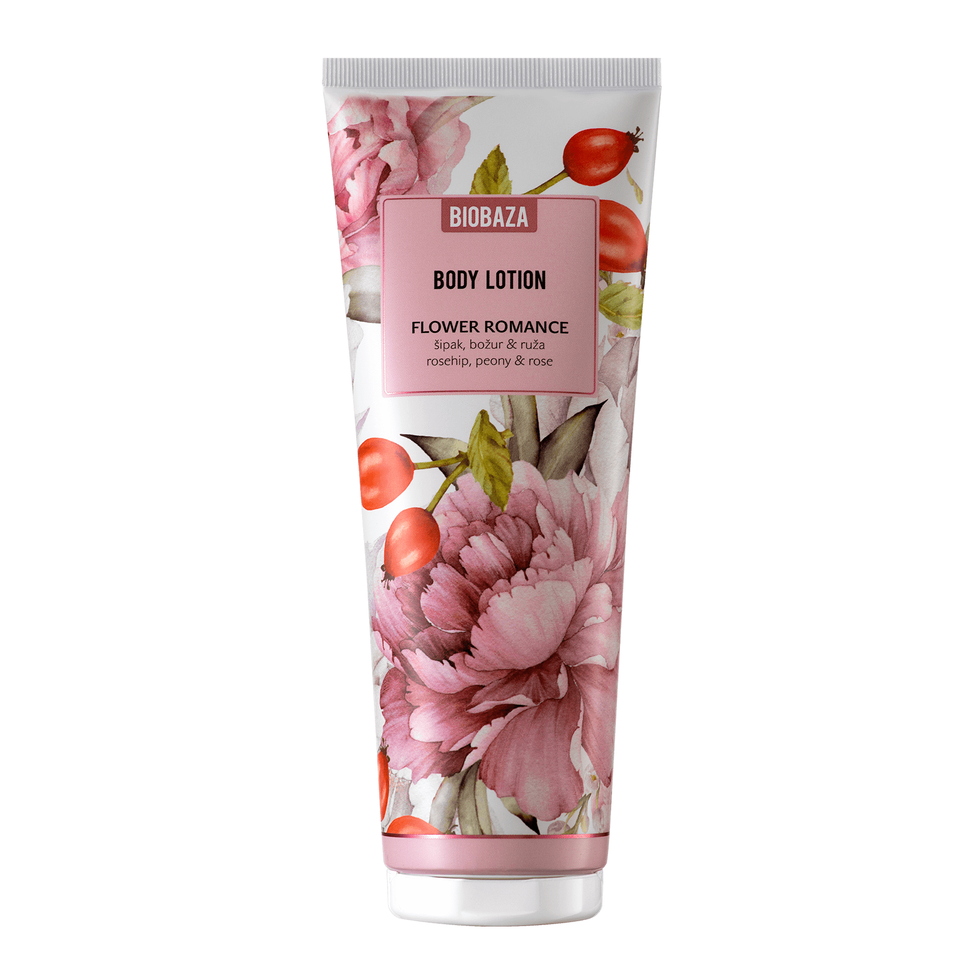 10164433_1 Лосион за тяло Flower Romance с роза, божур и шипка BIOBAZA - Image 1