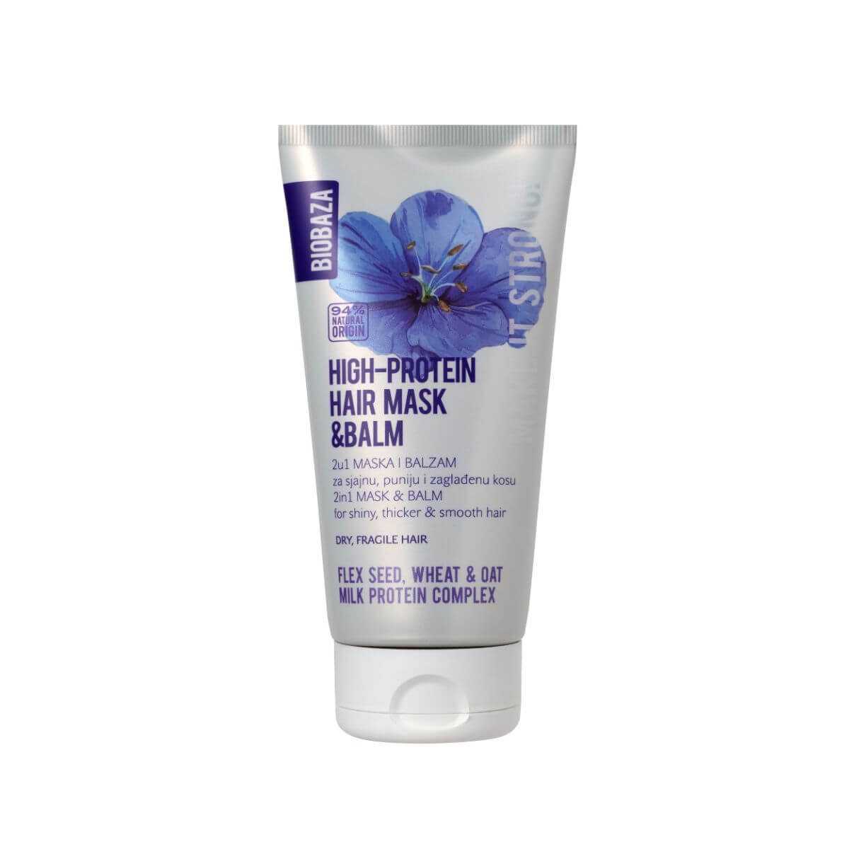 3856020918873-BIOBAZA-HIGH-PROTEIN-REPLENISHING-HAIR-MASK-BALM-150-mL-1 2в1 Високопротеинова маска и балсам за подхранване на коса BIOBAZA - Image 1