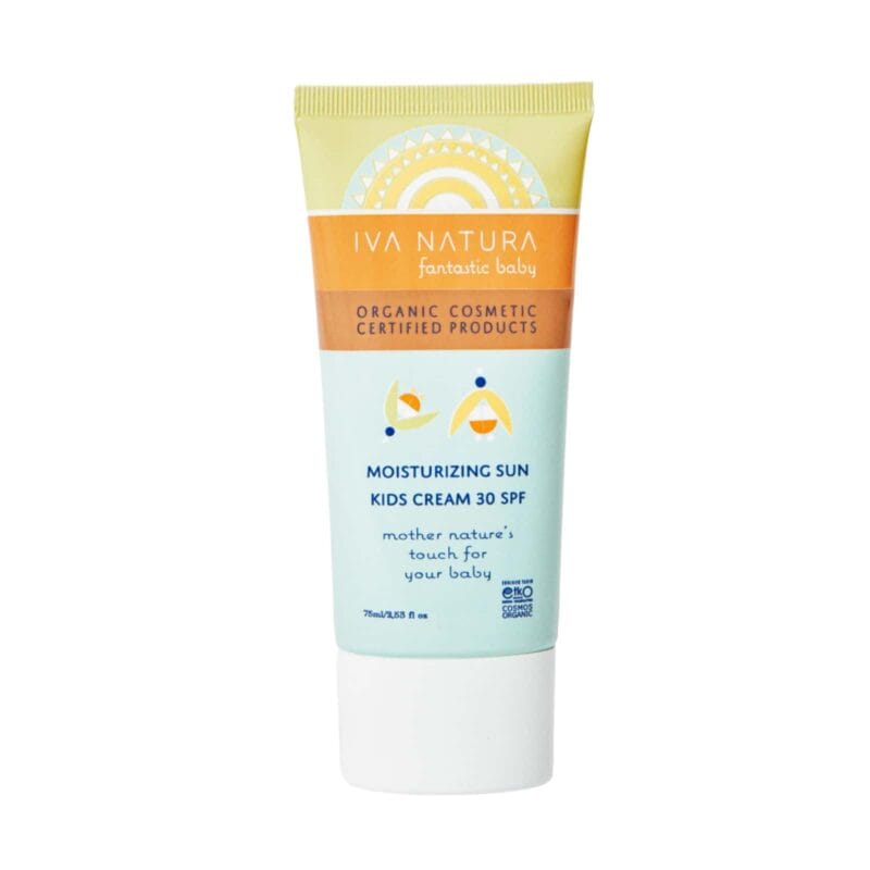 baby-spf-30-sun-cream-iva-natura-e1710151491346 Органичен Хидратиращ слънцезащитен детски крем 30 SPF с минерални филтри - IVA NATURA - Image 1