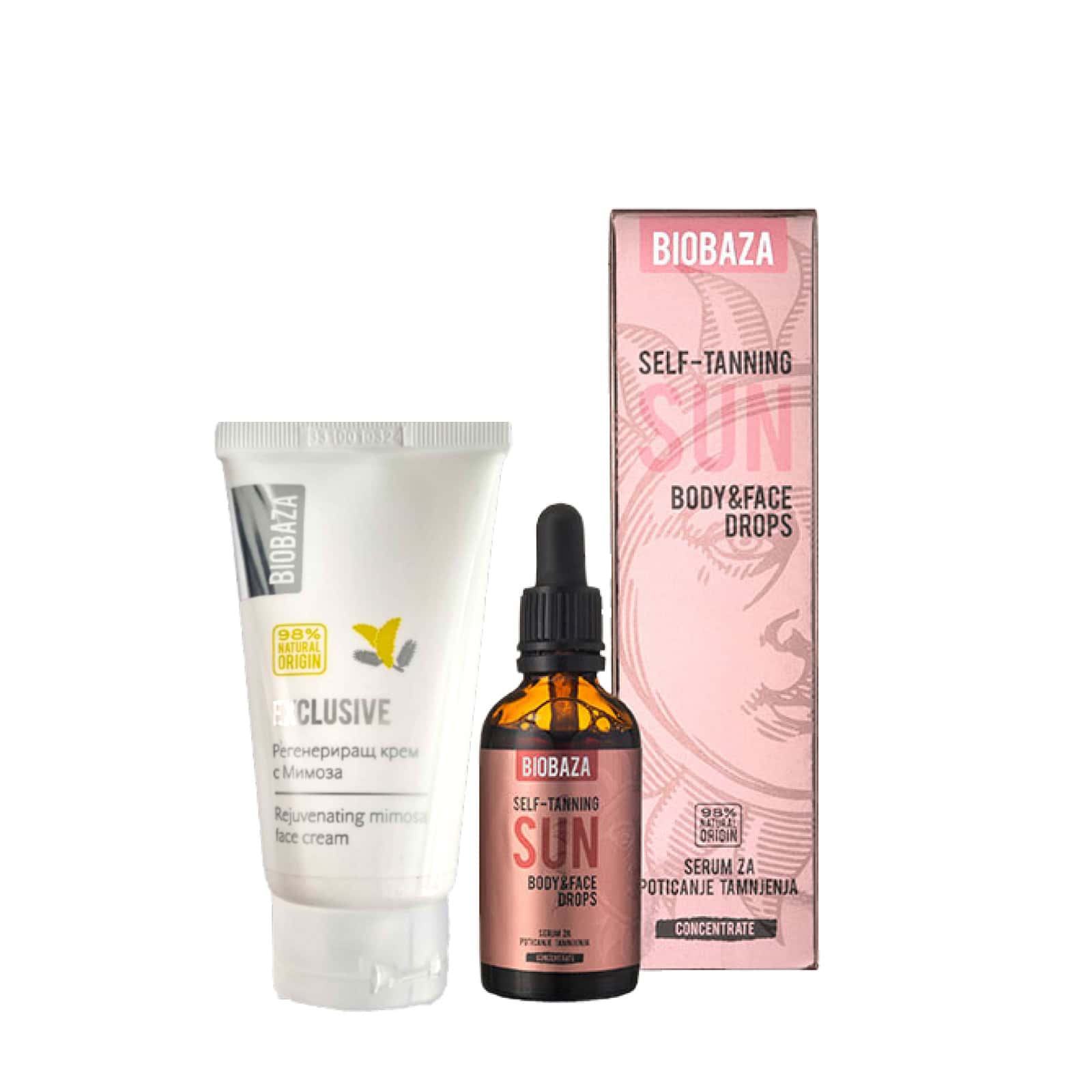 mimoza-drops-set Selftanning + Крем за лице Мимоза - BIOBAZA - Image 1