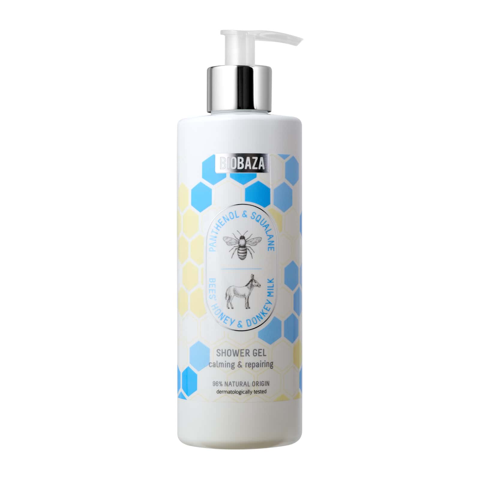 shower-gel-bee-wax-donkey-milk Душ гел със сквалан, мед и магарешко мляко BIOBAZA - Image 1